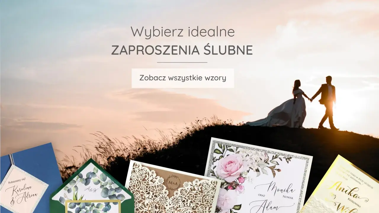 Piktogramy ślubne na zaproszeniach: od eleganckich z kwiatami po rustykalne z liśćmi. Wybierz idealne zaproszenia ślubne dla siebie.