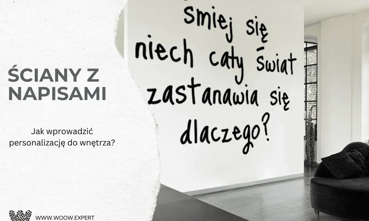 Ściany z napisami: "Śmiej się, niech cały świat zastanawia się dlaczego?". Inspiracja do personalizacji wnętrza.