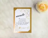 Eleganckie zaproszenie ślubne z tekstem "wesele" i złotymi zdobieniami. Dowiedz się, jak zrobić złote napisy na zaproszeniu, by nadać mu wyjątkowy charakter.