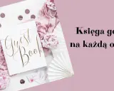 Elegancka księga gości na każdą okazję, ozdobiona piwoniami i wstążkami. Idealna alternatywa dla tradycyjnej księgi gości.