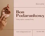 Elegancki tekst na voucher urodzinowy z dłońmi ozdobionymi złotą biżuterią. Idealny na prezent.