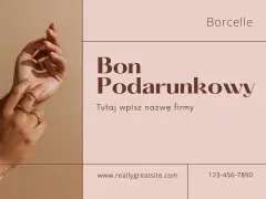 Elegancki tekst na voucher urodzinowy z dłońmi ozdobionymi złotą biżuterią. Idealny na prezent.