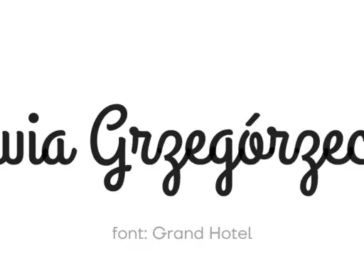 Logo Certifier i imię "Oliwia Grzegorzecka" napisane ozdobną, pisana czcionka.