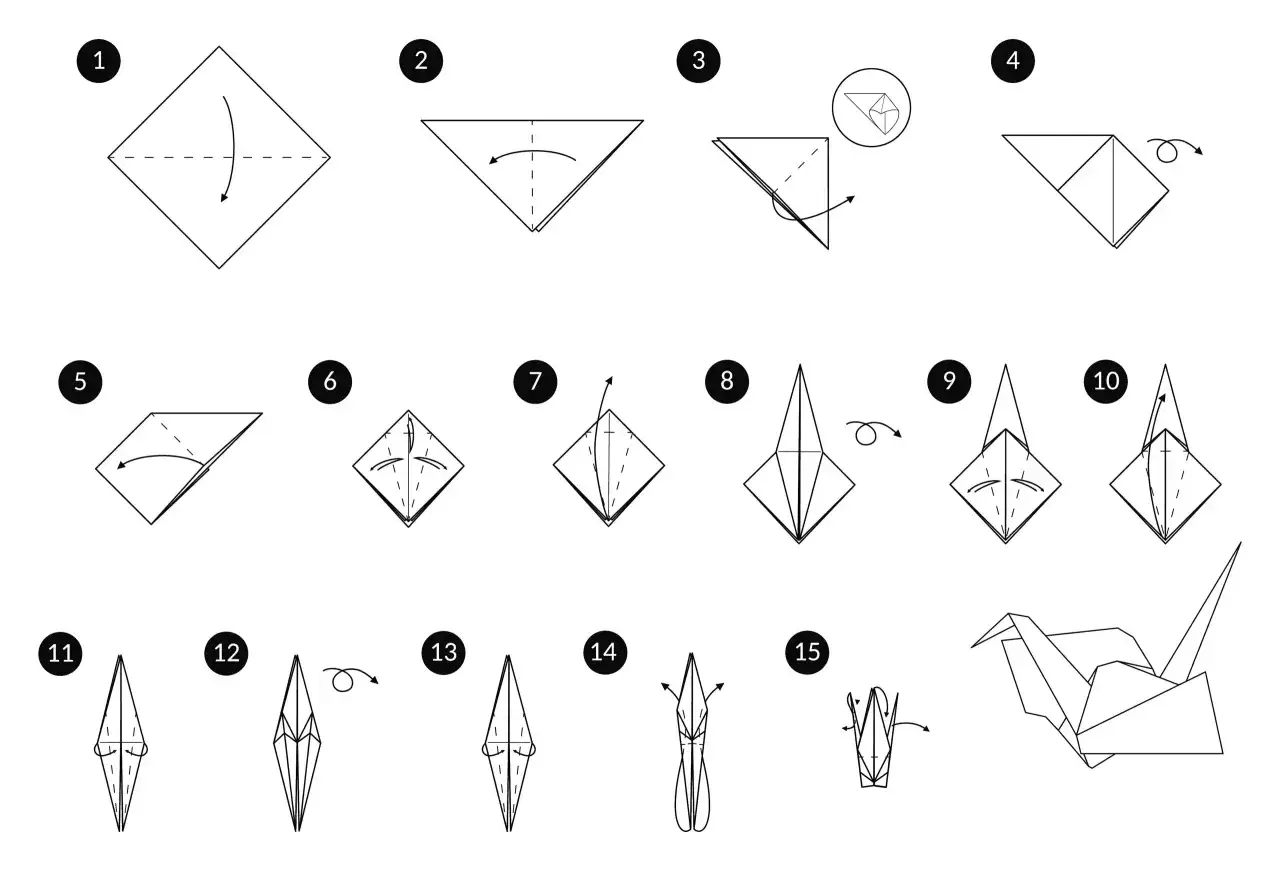 Instrukcja krok po kroku, jak zrobić łabędzia z serwetki. Origami dla początkujących.